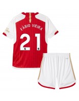 Arsenal Fabio Vieira #21 Domácí dres pro děti 2023-24 Krátký Rukáv (+ trenýrky)